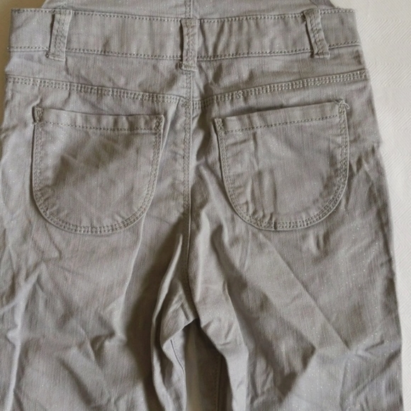 oshkosh b'gosh vestbak gray sparkle cotton twill overalls 3T toddler girl - Picture 9 of 11